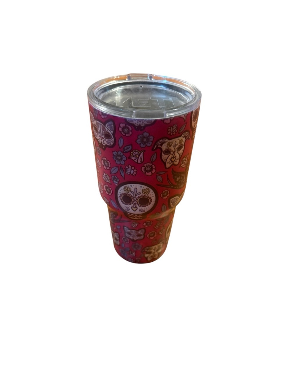 Yeti sugar Skull Floral YETI-Style Insulated Tumbler - Pink Skull Print